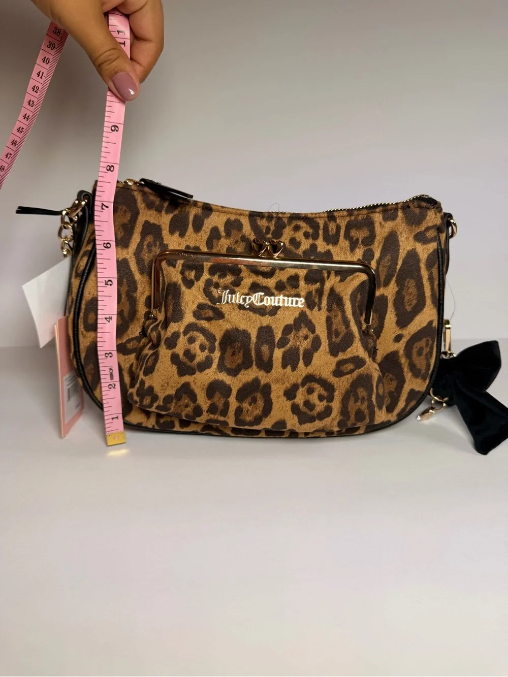 Juicy Couture Leopard-Print Shoulder Bag with Black Bow